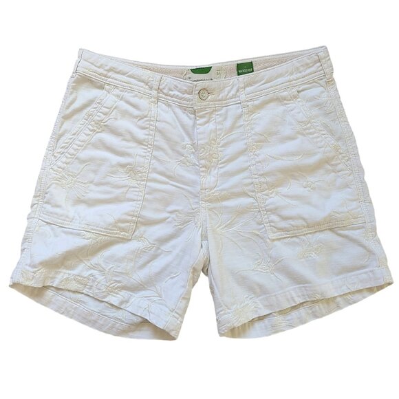 Anthropologie The Wanderer Shorts Womens 30 White Floral Pattern Summer Vacation - Picture 1 of 10